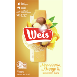 Photo of Weis Macadamia Mango & Ice Cream Bars 4 Pack 280ml