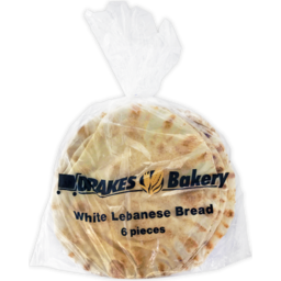 Photo of Drakes Bakery White Lebanese Bread 6 Pack
