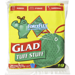 Photo of Glad Tuff Stuff 10 Extra Wide Drawstring Garbage Bags