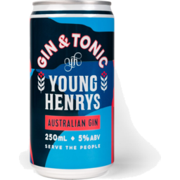 Photo of Young Henrys Gin & Tonic Can 250ml