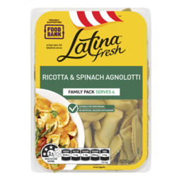 Photo of Latina Fresh Ricotta & Spinach Agnolotti 625g