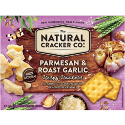 Photo of Natural Cracker Co Parmesan & Roast Garlic Crispy Crackers 150g
