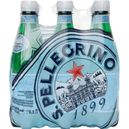 Photo of San Pellegrino Natural Mineral Water Sparkling Plastic Bottles 6x500ml