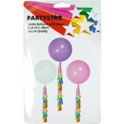 Photo of Korbond Jumbo Balloons With Tassel 3pk