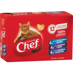 Photo of Chef Cat Food Pouch Variety Fish 12 Pack