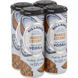 Photo of Billsons Mango Coconut Vodka 355ml 4pk