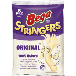 Photo of Bega Original Cheese Stringers 8 Pack 160g