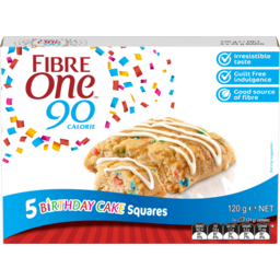 Photo of Fibre One 90 Calorie Birthday Cake Squares 5 Pack 120g