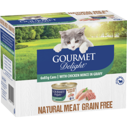 Photo of Gourmet Delight Cat Food with Chicken Mince in Gravy