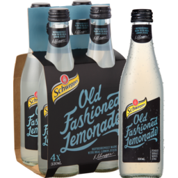 Photo of Schweppes Old Fashioned Lemonade 4 x 330ml Multipack Soft Drink Glass Bottles