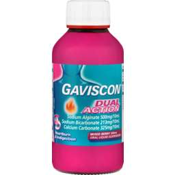 Photo of Gaviscon Dual Action Liquid Mixed Berry Flavour Heartburn & Indigestion Relief 300ml