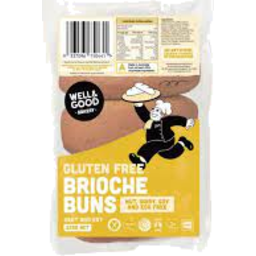 Photo of Well & Good Gluten Free Brioche Buns 225g