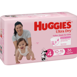 Photo of Huggies Ultra Dry Nappies Girl Size 4 (10-15kg) 36 Pack