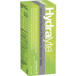 Photo of Hydralyte Effervescent Electrolyte Tablets Lemon Lime 10 Pack 
