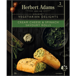 Photo of Herbert Adams Gourmet Vegetraian Delights Cream Cheese & Spinach Savoury Rolls 2 Pack 380g