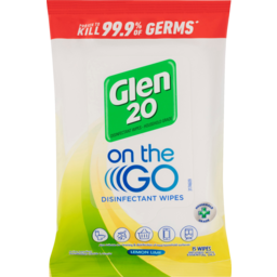 Photo of Glen 20 Lemon Lime On The Go Disinfectant Wipes 15 Pack