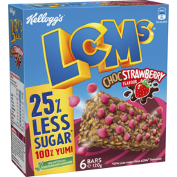 Photo of Kellogg's Lcms 25% Less Sugar* Choc Strawberry Flavour Snack Bars 120g (6 X 20g) 120g