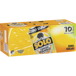Photo of Solo Zero Sugar Lemon Mango Flavour Soft Drink Multipack Cans 10 X 375ml