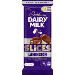 Photo of Cadbury Chocolate Lamington Slice Block 175gm