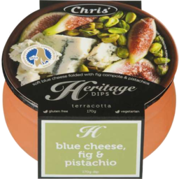 Photo of Chris Heritage Cheese Range Blue Cheese Fig & Pistachio 170gm