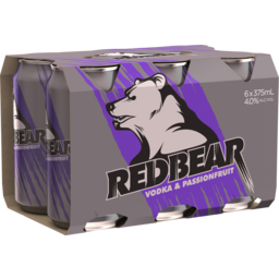 Photo of Red Bear Vodka Passionfruit 375ml 6 Pack