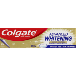 Photo of Colgate Advanced Whitening Tartar Control With Micro Cleansing Crystals Toothpaste 115g