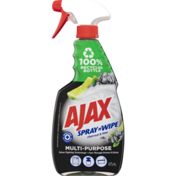 Photo of AJAX SPRAY N WIPE MUTI PURPOSE ANTIBACTERIAL DISINFECTANT CLEANER TRIGGER SURFACE SPRAY CHARCOAL AND LIME