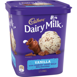 Photo of Cadbury Dairy Milk Vanilla 1.2lt Tub 1.2l