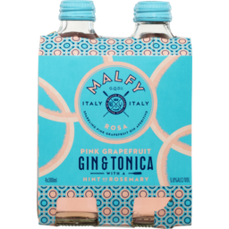 Photo of Malfy Gin Tonica Rosa Bottles - 4 X 300ml