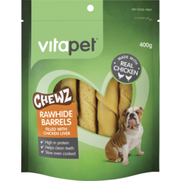 Photo of Vitapet Rawhide Barrels with Chicken & Liver 400g