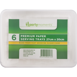 Photo of Party Moments Premium Paper Serving Trays 27cm X 20cm 6 Pack