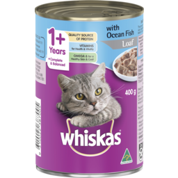 Photo of Whiskas 1 + Years Adult Wet Cat Food With Ocean Fish Loaf Can