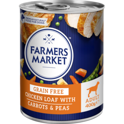 Photo of Farmers Market Dog Food Grain Free Chicken Loaf with Carrots & Peas Adult