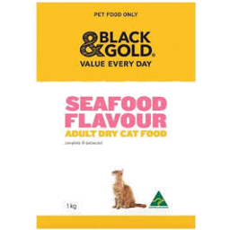 Photo of Black & Gold Adult Dry Cat Food Seafood Platter 400g