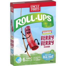 Photo of Uncle Tobys Roll-Ups Rainbow Berry Lunchbox Snacks Made With Real Fruit X6 94g 6pk