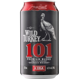 Photo of Wild Turkey 101 Premium Blend And Cola 375ml Can 