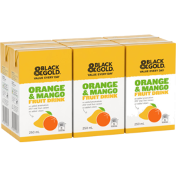 Photo of Black & Gold Orange Mango Fruit Drink 6x250ml