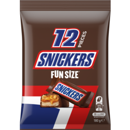 Photo of Snickers Milk Chocolate Peanuts Caramel Fun Size Sharepack 12 Pieces 180g