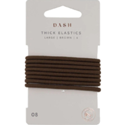 Photo of Dash Hair Ties Elastic Large Thick Brown 8 Pack