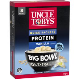 Photo of Uncle Tobys Oats Quick Sachets Big Bowl Vanilla With Protein 368g