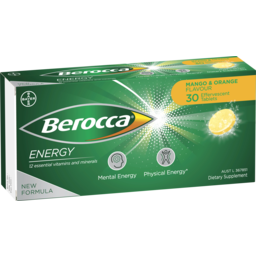 Photo of Berocca Energy Vitamin B & C Mango & Orange Flavour Effervescent Tablets 30 Pack 