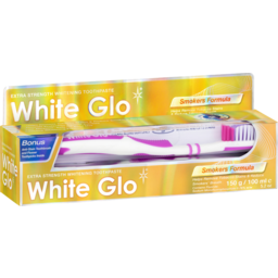 Photo of White Glo Smokers Formula Extra Strength Whitening Toothpaste + Toothbrush