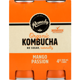 Photo of Remedy Organic Kombucha Mango Passion 4.0x250ml
