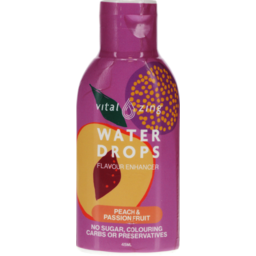 Photo of Vital Zing Water Drops Water Enhancers Peach & Passionfruit 45ml