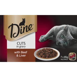 Photo of Dine Cat Food Melting Soup with Beef & Liver In A Rich Gravy 7 Pack