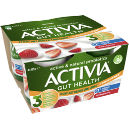 Photo of Danone Activia Probiotics No Added Sugar Strawberry Yoghurt 4x125g
