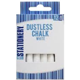 Photo of Dustless Chalk White 12 Pack