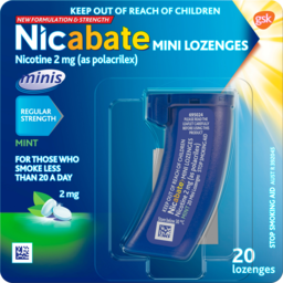 Photo of Nicabate Mini Regular Strength Mint 2mg Lozenges 20 Pack