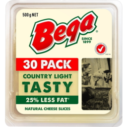 Photo of Bega Country Light Tasty 25% Less Fat Cheese Slices 30 Pack