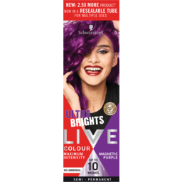 Photo of Schwarzkopf Live Colour Magnetic Purple Ultra Brights 10 Washes Semi Permanent Hair Colour
